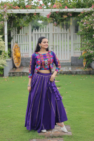 Festive Special Roman With Attractive Gota-Patti Lace Work with 6 Meter Big Flair Lehenga Choli Set
