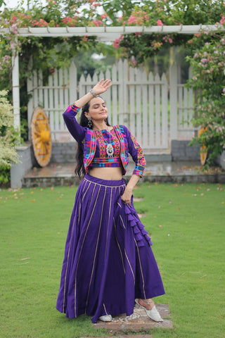Festive Special Roman With Attractive Gota-Patti Lace Work with 6 Meter Big Flair Lehenga Choli Set