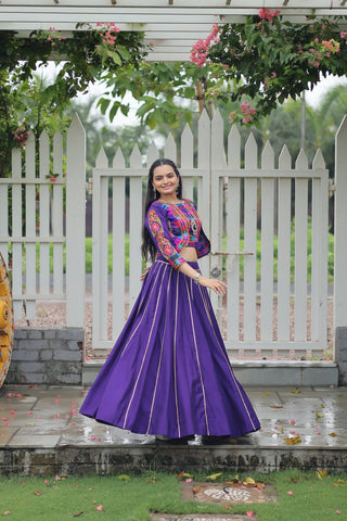 Festive Special Roman With Attractive Gota-Patti Lace Work with 6 Meter Big Flair Lehenga Choli Set