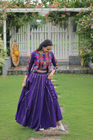 Festive Special Roman With Attractive Gota-Patti Lace Work with 6 Meter Big Flair Lehenga Choli Set