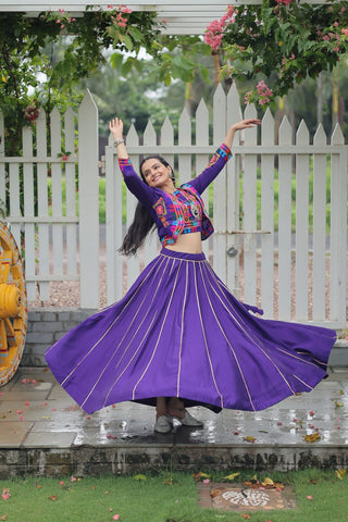 Festive Special Roman With Attractive Gota-Patti Lace Work with 6 Meter Big Flair Lehenga Choli Set