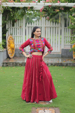 Festive Special Roman With Attractive Gota-Patti Lace Work with 6 Meter Big Flair Lehenga Choli Set