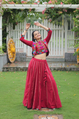 Festive Special Roman With Attractive Gota-Patti Lace Work with 6 Meter Big Flair Lehenga Choli Set