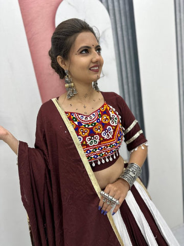 Navratri Special Pure Cotton with 6 Meter Huge Flair Ready to Wear Lehenga Choli Set