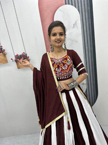 Navratri Special Pure Cotton with 6 Meter Huge Flair Ready to Wear Lehenga Choli Set