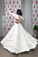 Elevate Navratri Style Original Mirror Gamthi Work With Sequins Lace Touch Up Lehenga Choli