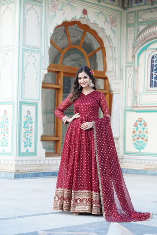 New Premium Readymade Stylish Gown With Dupatta Collection