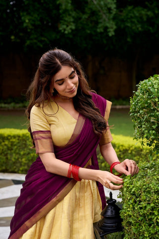 The Royal Kanchipuram Zari Weave Half Saree