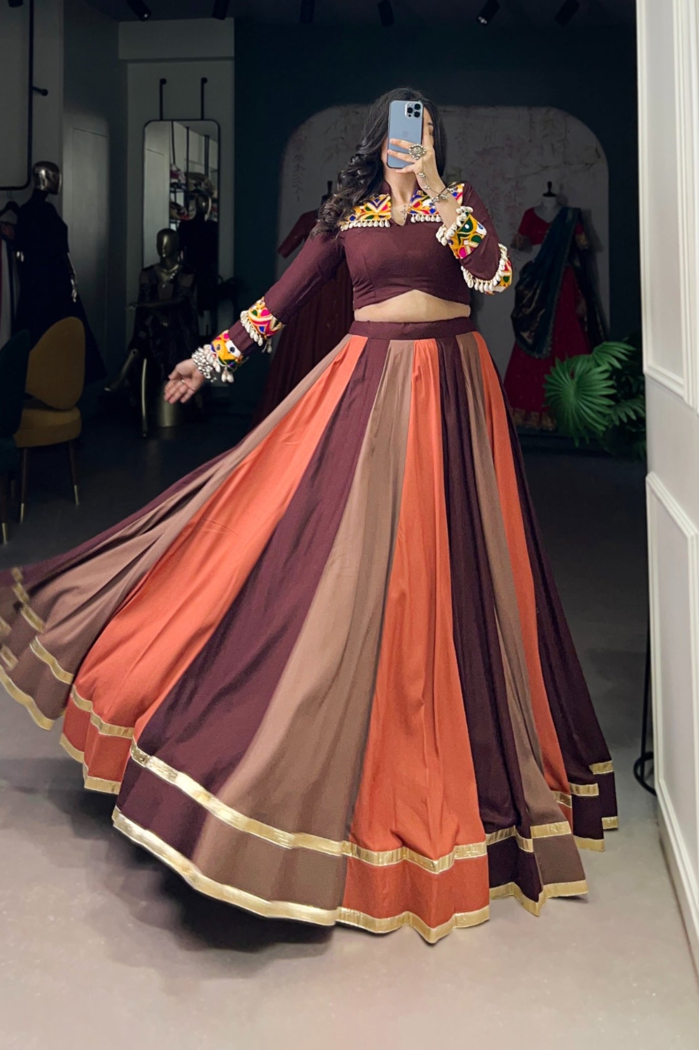Beautiful Navratri Designer Pure Rayon Readymade Traditional Lehenga Choli