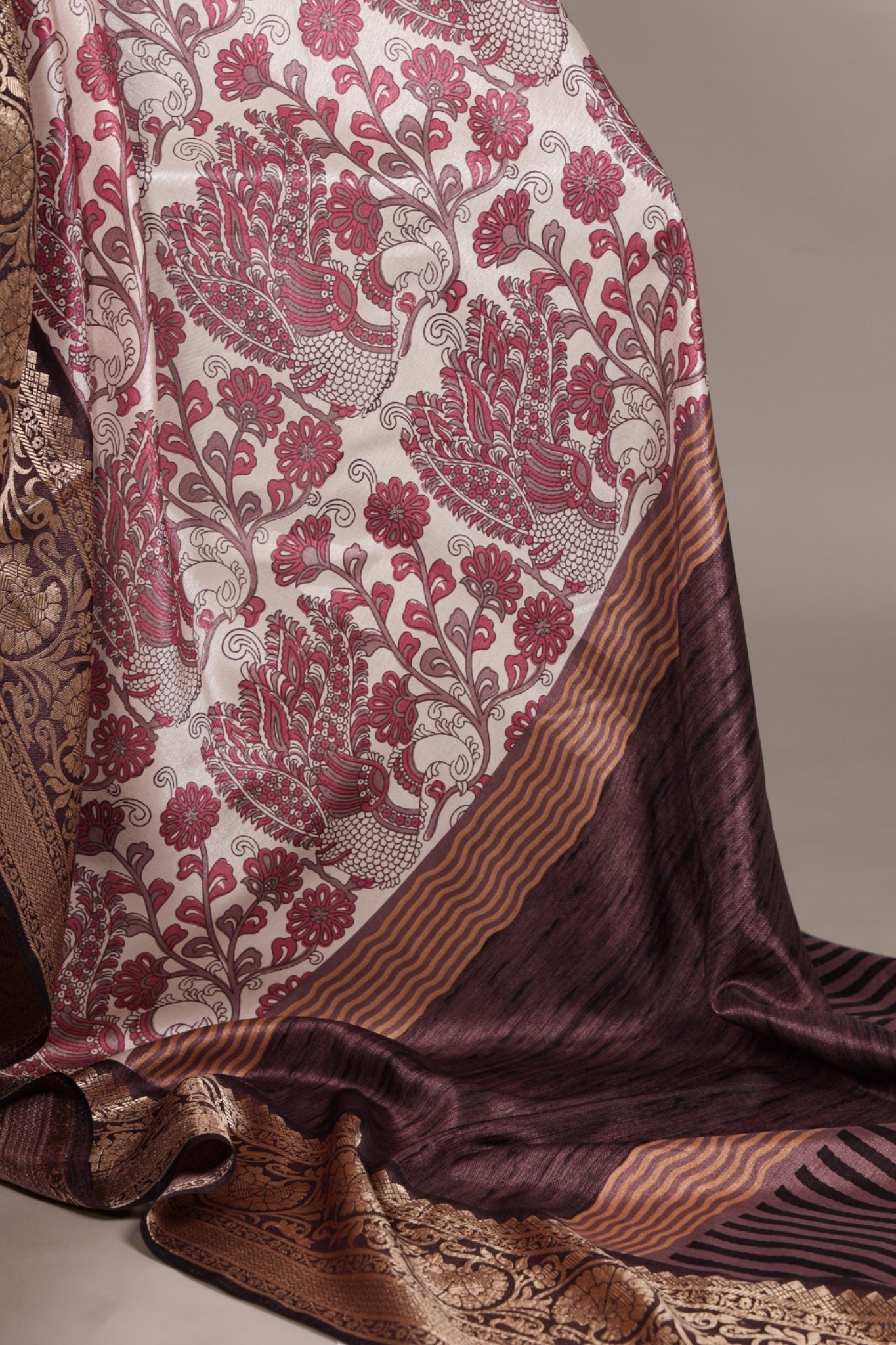 Tasar Silk Printed With Viscose Border Beautiful Saree