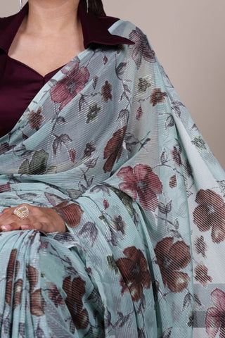 Floral Lurex Brasso Saree