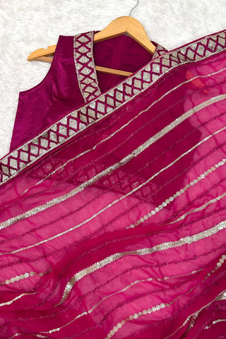 Pink Color Bollywood Georgette Saree