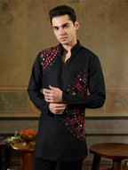 Navratri Black Rayon Embroidery Kurta Set | Tulip Designer