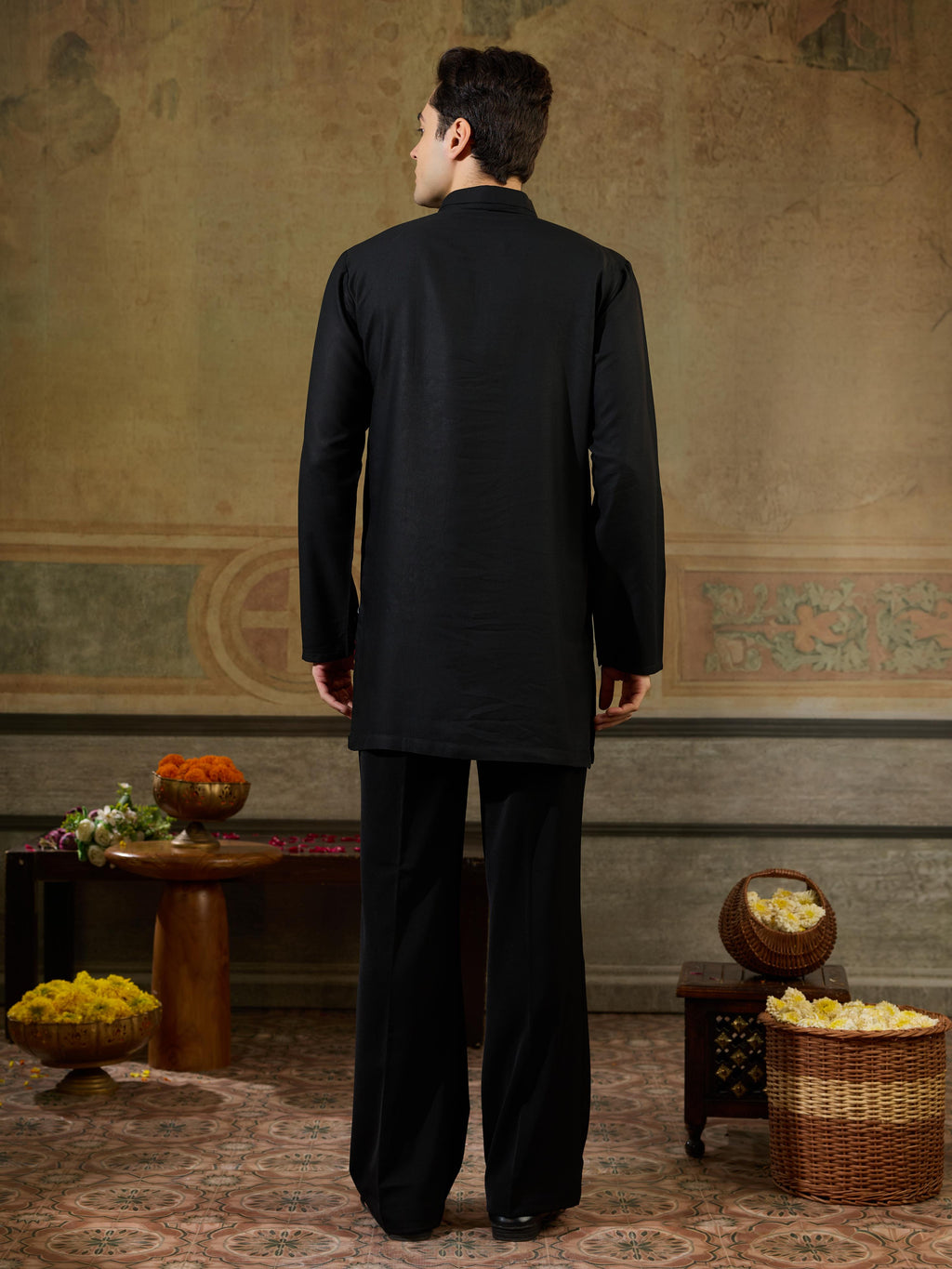 Navratri Black Rayon Embroidery Kurta Set | Tulip Designer