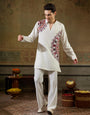 Designer White Rayon Mirror Kurta Set | Tulip Designer