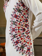 Designer White Rayon Mirror Kurta Set | Tulip Designer
