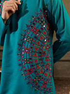 Rama Rayon Embroidery Mirror Kurta Set | Tulip Designer