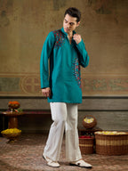 Rama Rayon Embroidery Mirror Kurta Set | Tulip Designer