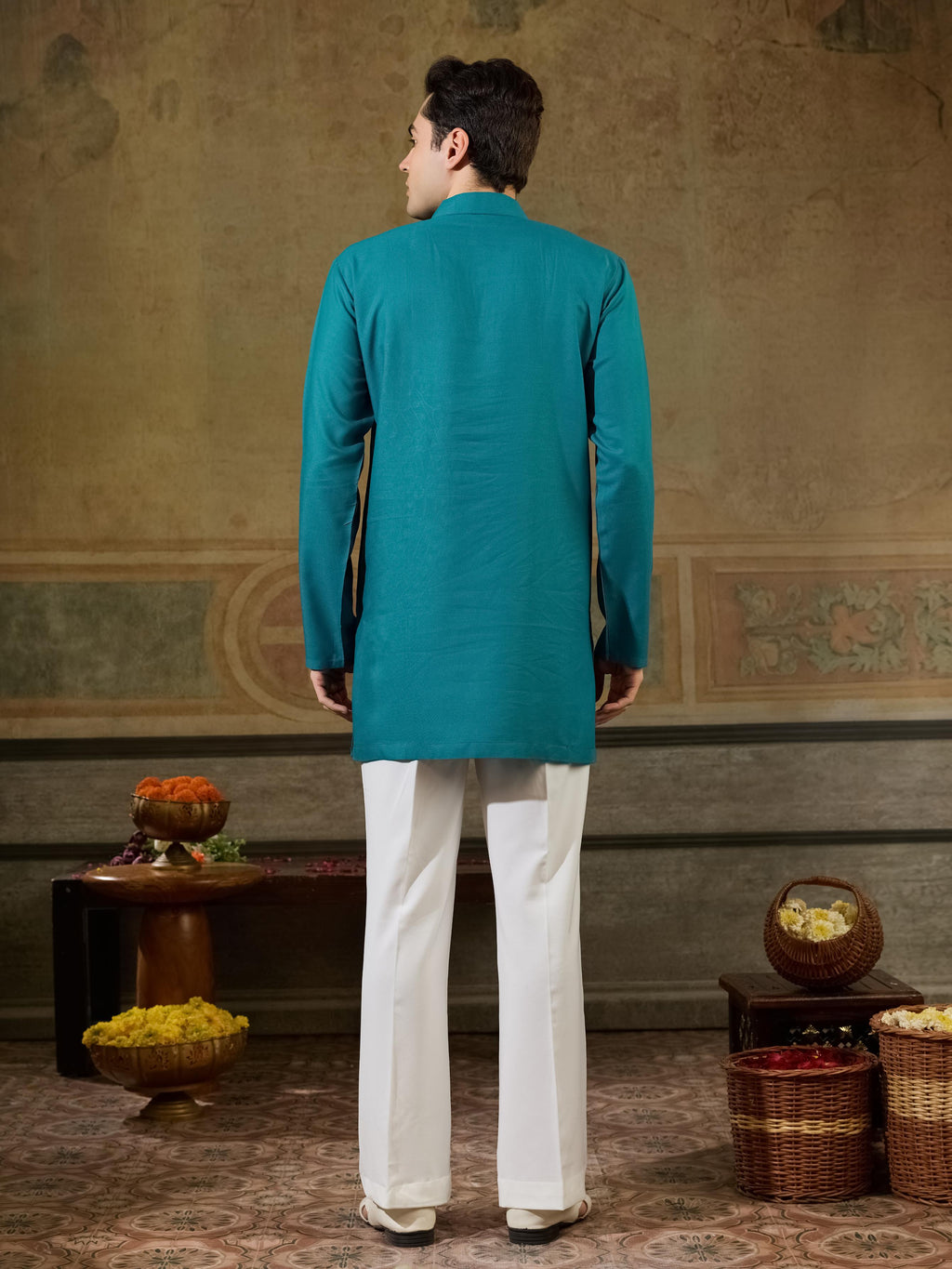 Rama Rayon Embroidery Mirror Kurta Set | Tulip Designer