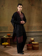 Black Rayon Mirror Work Kurta Dupatta Set | Tulip Designer