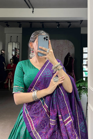 Glamorous Bandhej Print Lehenga Choli for Navratri And Weddings