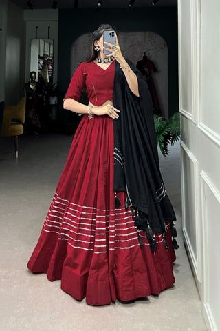 Viscose Chanderi Gota Patti Work Navratri Lehenga Choli