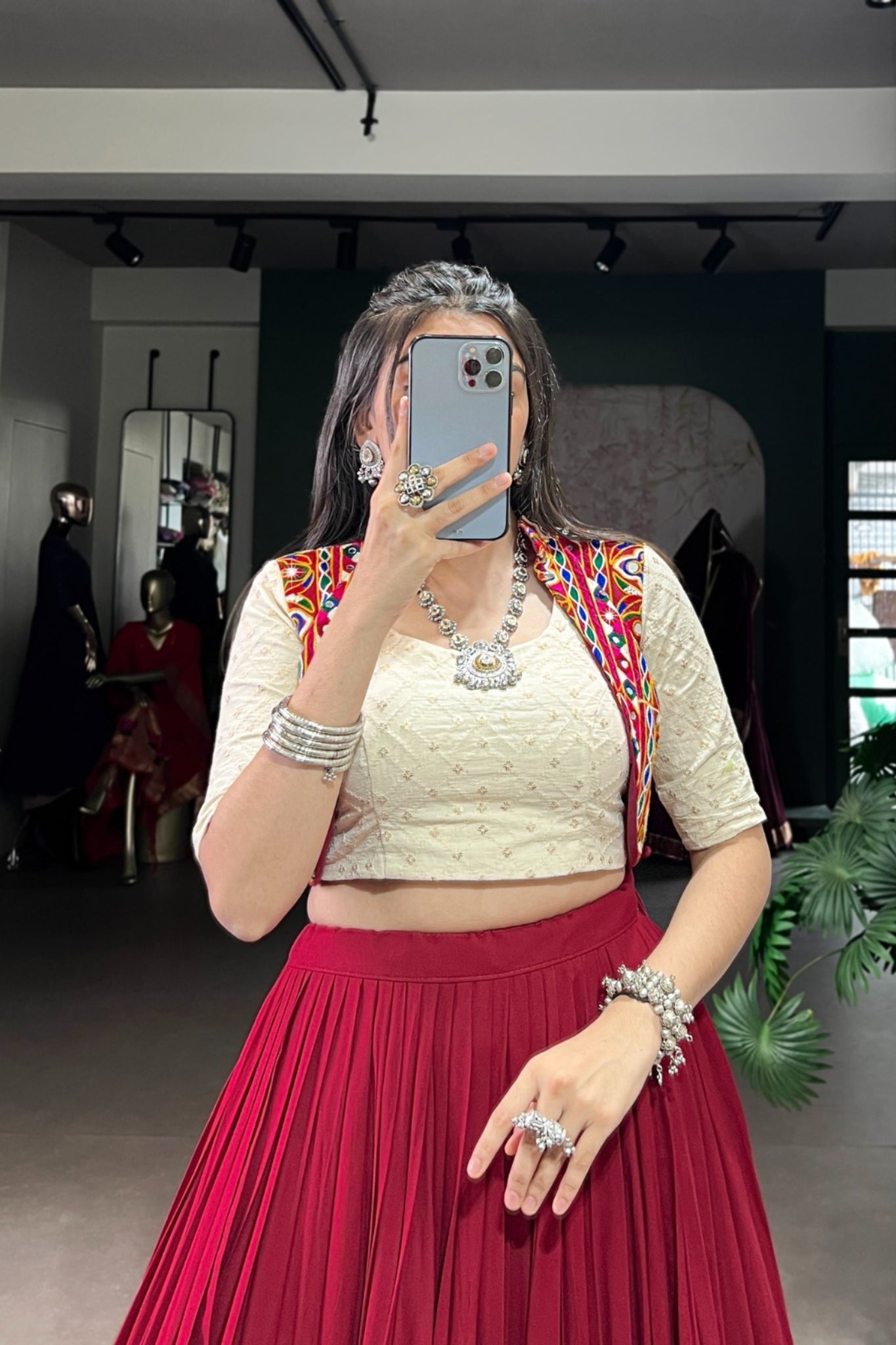 Pure Rayon Original Mirror Gamthi Work Stylish Lehenga Choli