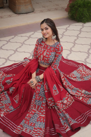 Printed Readymade Rayon Designer Navratri Lehenga Choli
