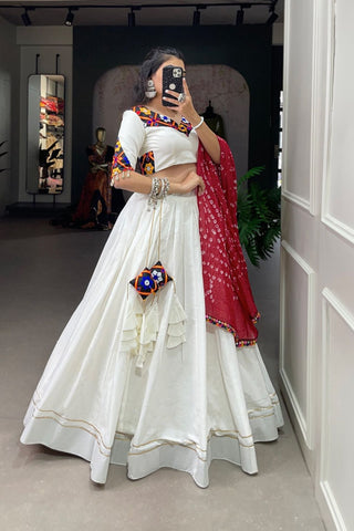 New Plain With Gotta Patti Work Navratri Lehenga Choli