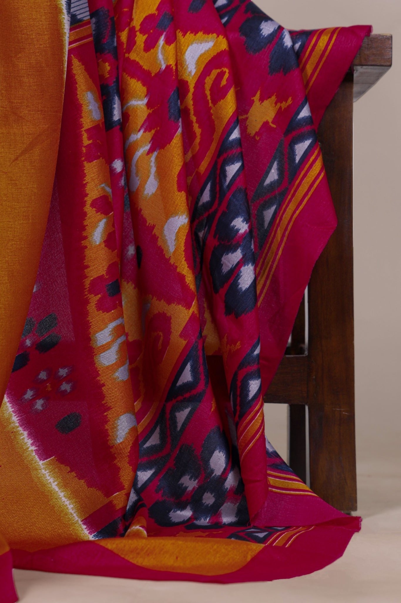 Zigzag Tasar Silk Saree