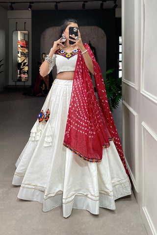 New Plain With Gotta Patti Work Navratri Lehenga Choli