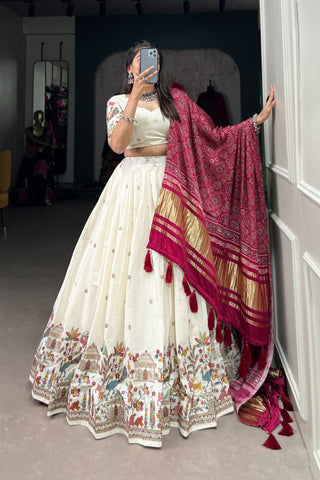 Sequins With Thread Embroidery Work Lehenga Choli