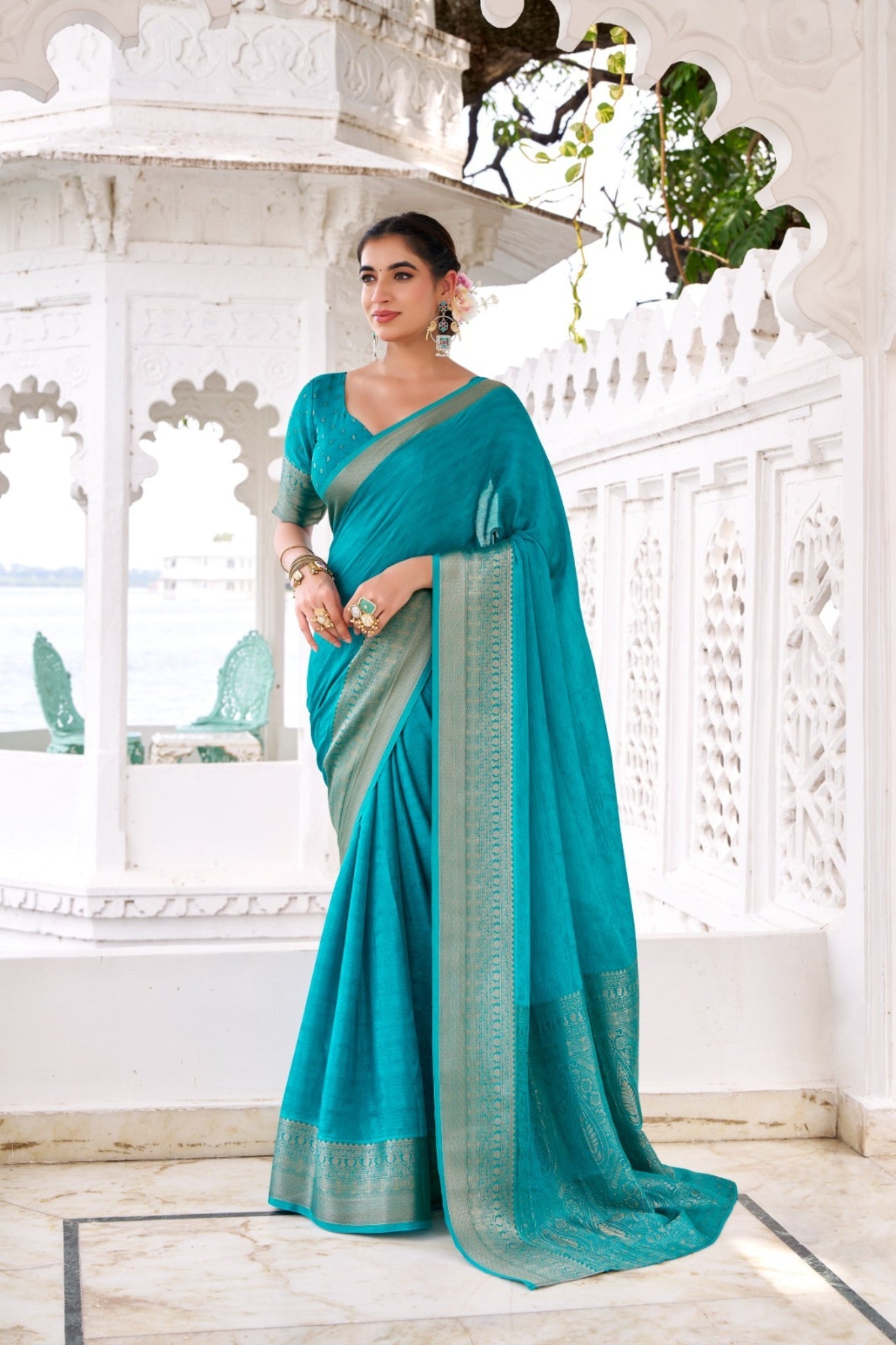 Chinon Saree With Zari Weaving Explore Acriine Ethnic Collection