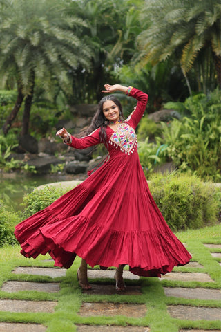 Maroon Attractive Navratri Gown