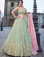Grand Art Silk Floral Dori Zari Work Party Wear Lehenga Choli Set