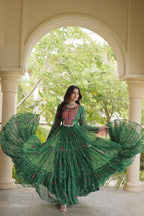 Faux Georgette Bandhani Kutchi Gown | Tulip Designer
