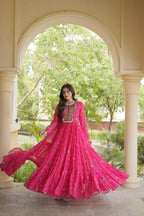 Faux Georgette Bandhani Kutchi Gown | Tulip Designer
