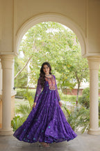 Faux Georgette Bandhani Kutchi Gown | Tulip Designer
