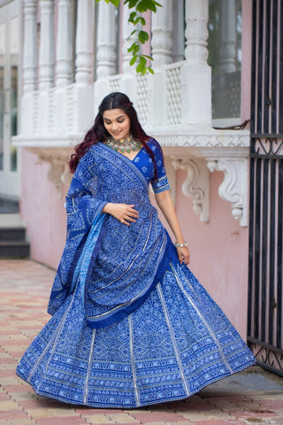 Amazing Bandhani Print With Gota Patti Work Traditional Lehenga Choli