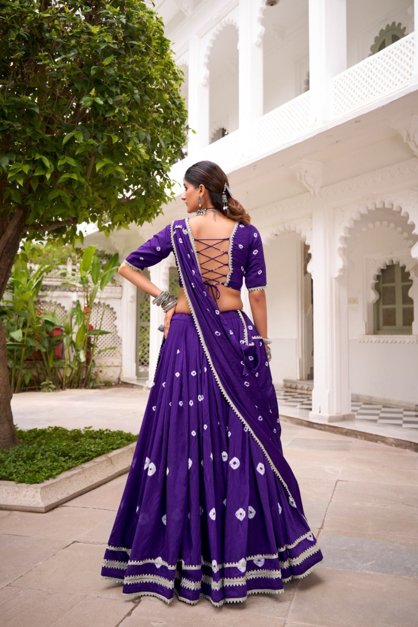 Traditional Bandhej Print Pure Chanderi Beautiful lehenga Choli