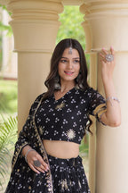 Royal Faux Georgette Bandhej Print Gota Patti Navratri Lehenga Choli
