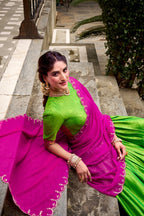Poly Cotton Zari Weaving Work Beautiful Lehenga Choli