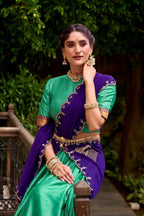 Poly Cotton Zari Weaving Work Beautiful Lehenga Choli