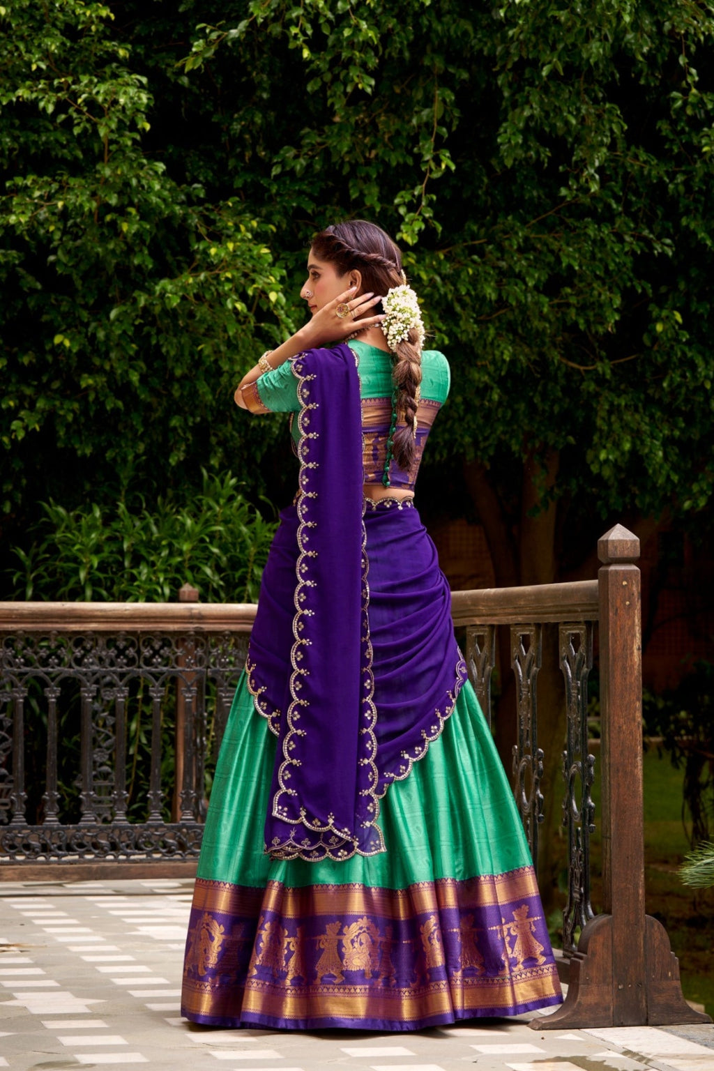 Poly Cotton Zari Weaving Work Beautiful Lehenga Choli