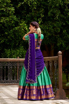 Poly Cotton Zari Weaving Work Beautiful Lehenga Choli