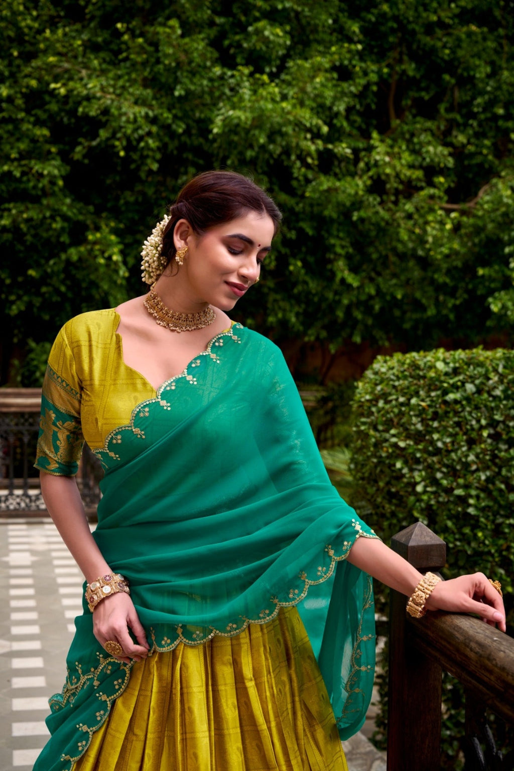 Poly Cotton Zari Weaving Work Beautiful Lehenga Choli