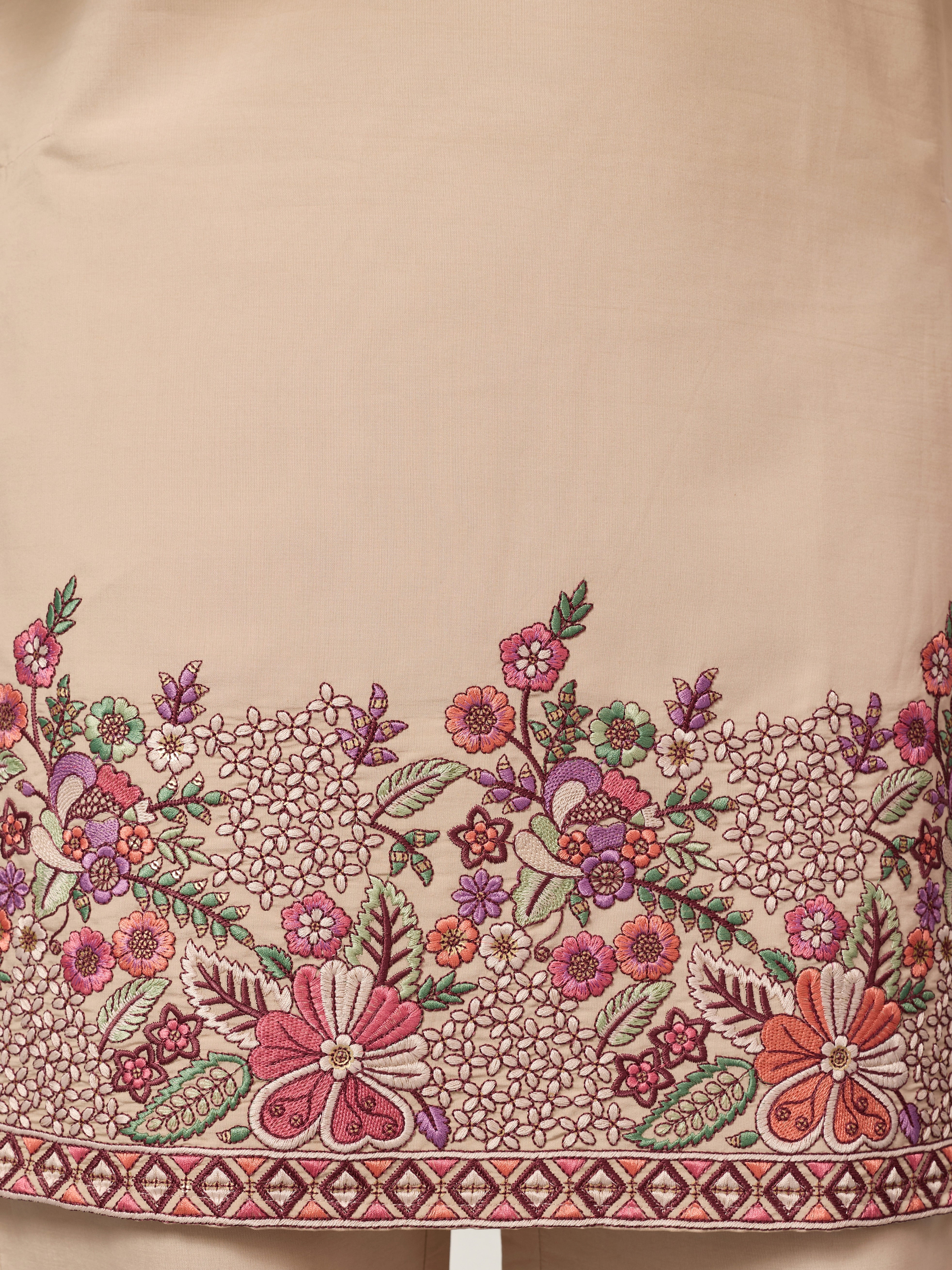 Beige Color Kurta Pant Set for Mens Traditional Outfit