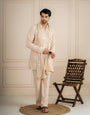 Beige Armani Lachka Mirror Kurta Dupatta Set | Tulip Designer