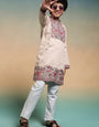 Perfect Beige Viscose Silk Kurta & Pant For Festive Wear