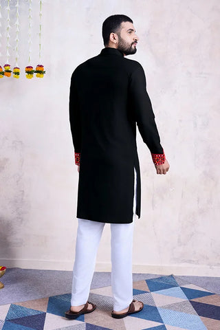 Black Navratri Special Men's Wear Kurta Collection